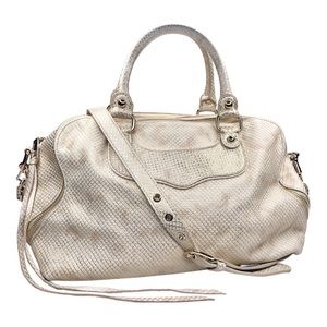 Gorgeous Rebecca Minkoff Metallic Cream Snake Print Leather Purse - EUC!